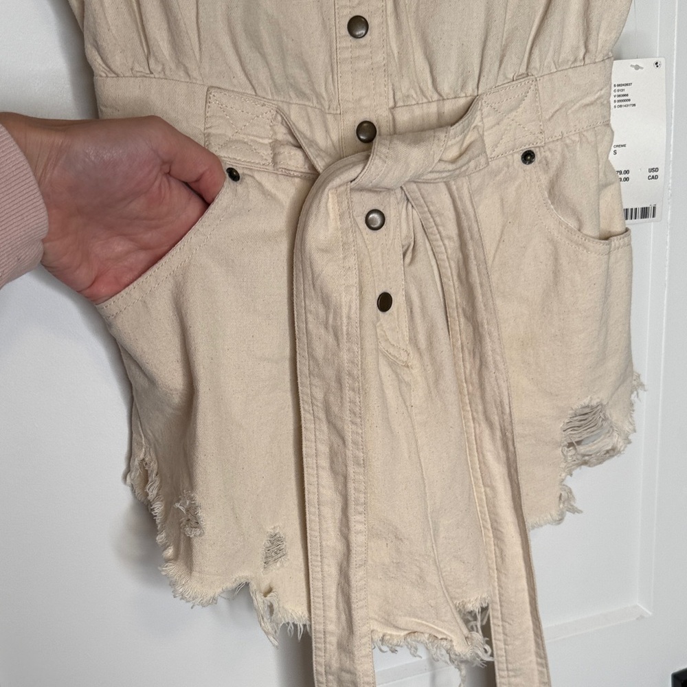 NWT BDG 100% cotton Cream Button-Up Romper‎ - Small - Picture 4 of 11